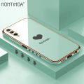 Hontinga for Huawei Y9s / Honor 9X Pro Back Cover（Free Lanyard）Luxury 6D Plating Lover Heart Side Pattern Case Soft Silicone Square Mobile Cover. 
