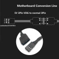 1pc 5V 3Pin VDG to 5V 3Pin ARGB SYNC Adapter Cable for Gigabyte Motherboard SYNC PC Chassis Cooling Fans Accessories. 