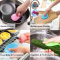 Silicone Scrubber, Silicone Sponges Multipurpose Kitchen Scrub Brush for Dish Pot and Veggies. 