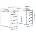 10 Drawer Gaming Desk , Computer Desk for home Office work in 54 inches length ..Waris Mart. 