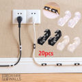 20pcs / Pack Self-adhesive Wire Organizer Line Cable Clip Buckle Plastic Clips Ties Fixer Fastener Holder Cable Winder. 