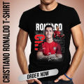 Cristiano Ronaldo CR7 Graphic T-Shirt | Football Fan Tee | Black Unisex Cotton Shirt | Portugal Jersey Style-001. 