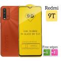 Xiaomi Redmi 9T - 100% Original Full coverage 9D Tempered Glass screen Protector- Full Glue- with Cleaning Wipes. 