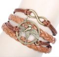 Hunger Games Bracelet Bird Eagle Animal Infinity Vintage Fashion Movie Jewelry Leather Rope Men Women Kid Wholesale. 