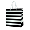 Stripes Kraft Retail Merchandise Party Black White Paper Gift Bag. 