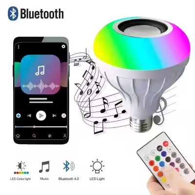 RGB LED Colorful Music Bulb, E27 Dimmable LED Light, Night Lamp