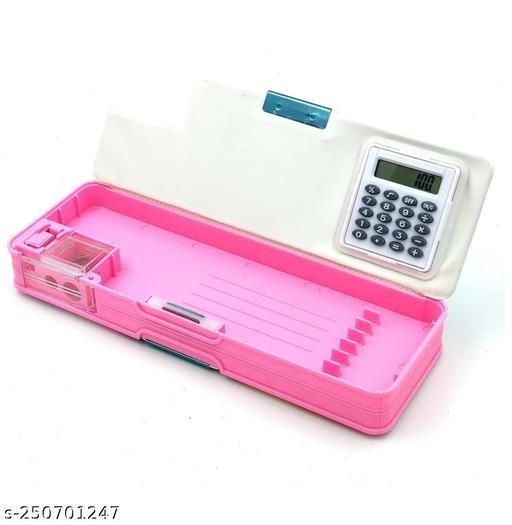 Calculator Geometry ,Fancy Geometry box with calculator and Magnetic buttons I Boys & Girls, Double Sided, Assorted Character