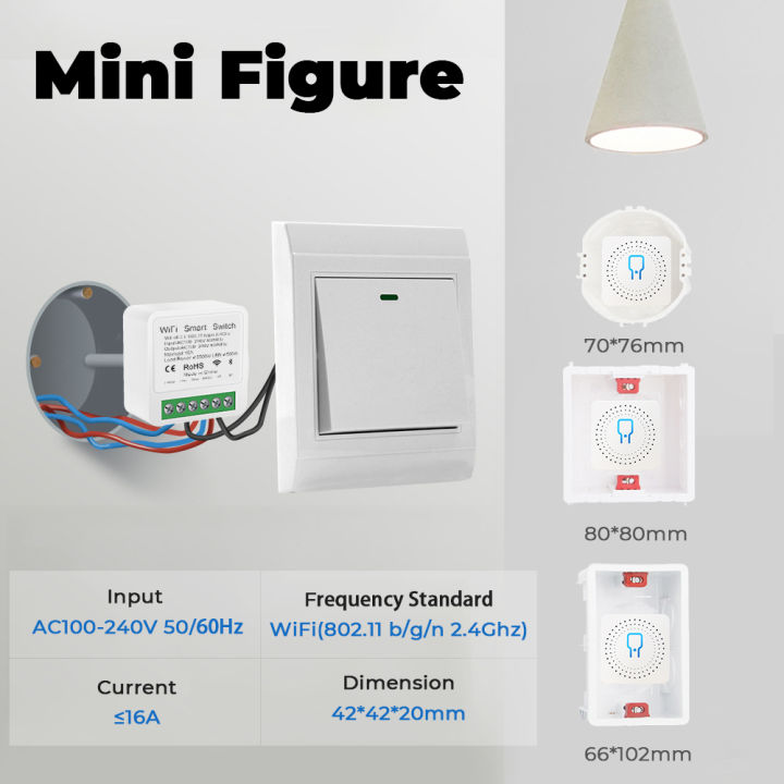 WiFi Smart Switch mini 16A SmartLife/CozyLife app support google assistant Alexa cozy life supported - Control Home Appliances from Anywhere in the world