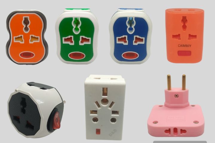 Universal Multi Travel Adapter in Different Design Shape and Multi Color 3 In 1 Extension Power Adapter Extension Lead  180 Degree Rotating Wall Socket Multi Plug  Shoe US UK AU EU Socket Converter Switch Light Plug Power Plug Flat and Round Pin Adapter