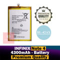 Infinix Note 4 Battery BL-42AX Replacement Premium Quality 4300mah Battery For Infinix Note 4. 