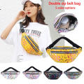 Pack Double Zipper Colorful Girls Bum Bags Messenger Chest Bags   Pouch Purse Fashion Printed Waist Bag Women Fanny. 