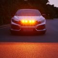 4 Pieces Car Grill Led Lights Orange Color Daytime Running Lights 12 Volt For Cars, SUV, Trucks. 