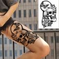 【Good-Love Store】Evil Gangster Temporary Tattoos For Men Adult Skull Tattoo Stickers Wolf Astronaut Body Art Tatoos Halloween. 