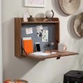 wall mounted folding wooden laptop table/computer table study table iron table with folding brackets Brantley Floating Desk. 