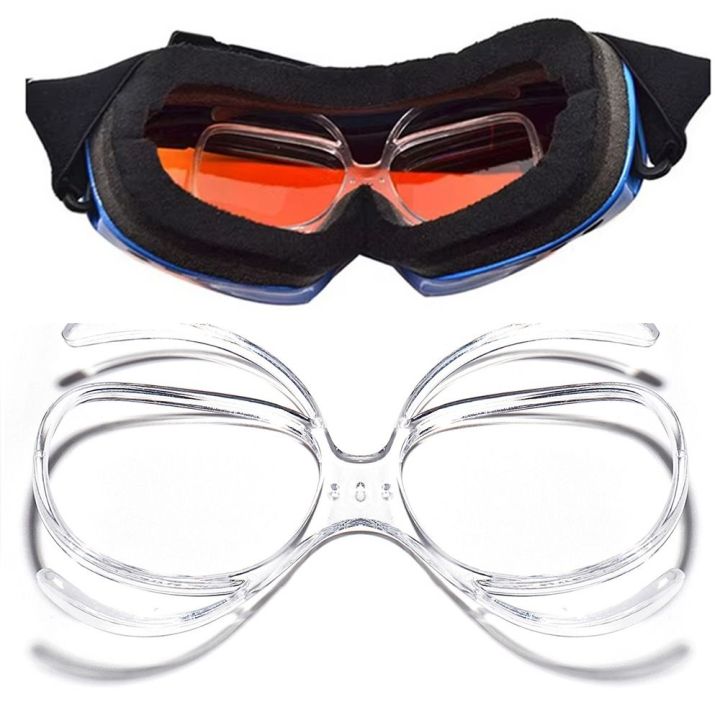 Portable Transparent Ski Goggles Butterfly Clip PC Insert Myopia Frame ...