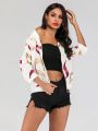JIM NORA Women's Clthing Fashionable 2023 New Simple American Retro Winter Long Coat Woman Casual Print Zipper Elegant Top. 