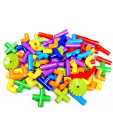 Interlocking Plastic Tubes Water Pipes with Wheels Building Blocks.. 