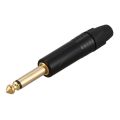aurum Plating 10Pcs Plug Mono Professional 2 Pole 6.35 Mm 6.5Mm Stereo Jack Plug Neutrik 6.35Mm Jack Black. 