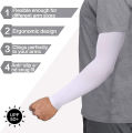1 Pairs Summer Finger Sleeve Cool Wearing Elastic Elbow, Arm Guard With Thumb Hole Sun Protection Stretchable Sports Sleeves For Mens,women,boys and girls. 