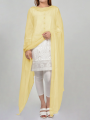 Lemon Yellow Chiffon Dupatta For Girls/Ladies-Chiffon  Dupatta 2.5 Meter Color Premium Chiffon Quality Durable Fabric Reasonable Stylish Look Dupatta. 