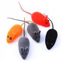 Funny Clockwork Spring Plush Mouse Toy Rubber Cat Toy Sound Flocking Rat Shape Toys Realistic Dog Cat Supplies Random Color Toys. 
