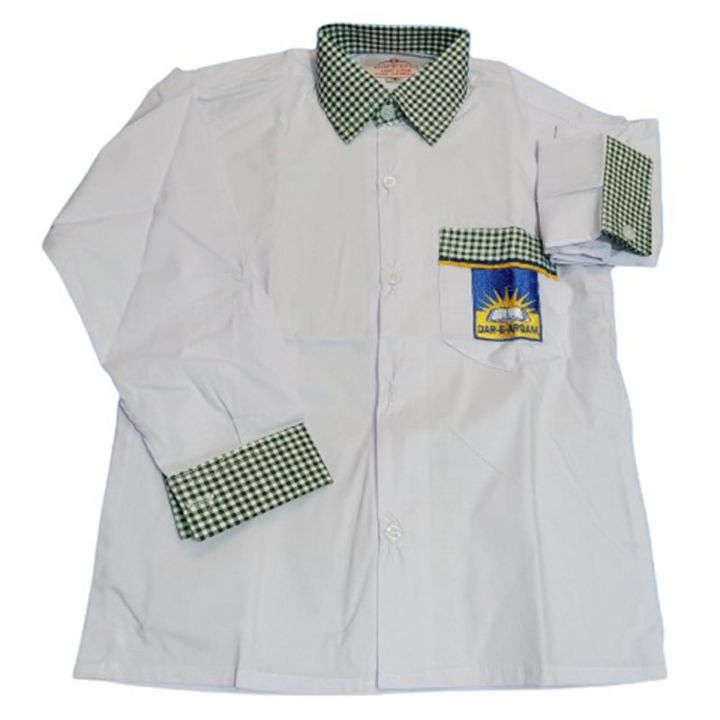 Dar e Arqam School Uniforms White Shirt for Boys Size 3-17yrs