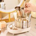 Birdcage 360 Degree Rotating Makeup Brush Holders, with lid clear makeup brush organizer holder caddy,Rotating Dustproof Make Up Brushes Container with Clear Acrylic Cover,for Lipsticks, Bathroom Vanity, Dresser. 
