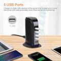 iHome 5-Port USB-C Wall Charger Fast Chargers Foldable Prongs MagSafe Compatible for smart phones. 