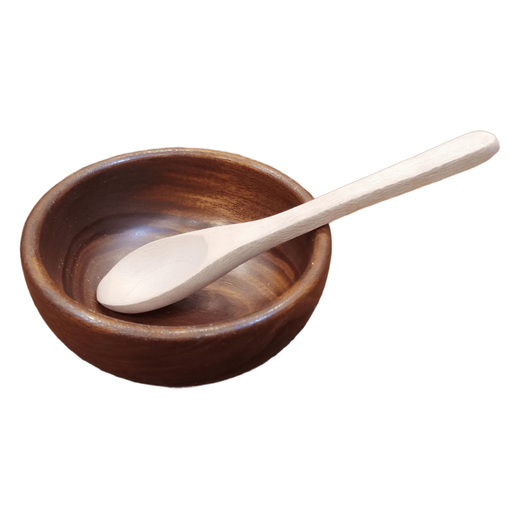 Handcrafted Wooden Bowl - With A Free Wooden Spoon | Natural Finish | Rustic Kitchen Décor | Serving Bowl for Salads, Fruits, and Snacks