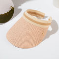 Korean version straw hat little bee empty top hat women's summer hat topless capless capless cap, sun protection versatile shade sun hat. 