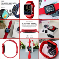 Original HW12 Smart Watch 38-40mm Full Screen With Rotating Key Heart Rate Monitor Fitness Tracker BT Make Calls (Red). 