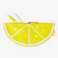 stationary box, makeup pouch, cotton bag with lemon slice painting. 