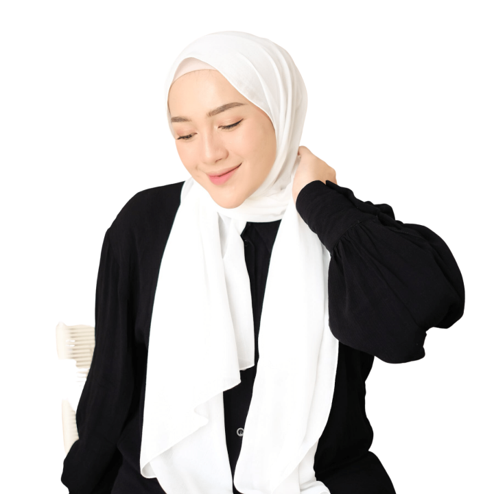 Binzahid Imported White Chiffon Hijab Georgette Hijab Breathable Lightweight Soft Fabric Modesty Stylish Lightweight Instant Hijabs