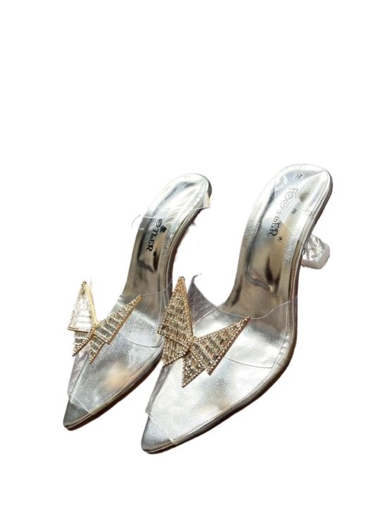 transparent butterfly heels for ladies