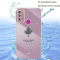 Tokifu For Infinix Hot 9 Play Cover + Wrist Strap Fashion Shiny Maple leaf Plating Square Bumper Phone Case Soft TPU Silicone Shockproof Protective Back Cover. 