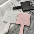 Vintage Square Butterfly Handheld Vanity Mirror Ellipse ABS Makeup Mirror SPA Salon Makeup Hand Mirror Cosmetic Tool Mystic. 