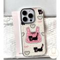 Cute Spot Splicing Kitten Love Case Compatible for IPhone 7Plus 15 11 16 XR 12 14 13 Pro Max X 15 8 16 7 14 Plus XS Max SE 2020 Transparent Cartoon Case. 