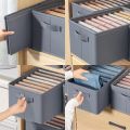 Wardrobe Organiser, Wardrobe Organiser, 6 Grids, Cabinet Organiser, Clothes Storage Box with PP Dividers, for Shirts, Leggings, Jeans, T-Shirt (44 x 30 x 20 cm). 