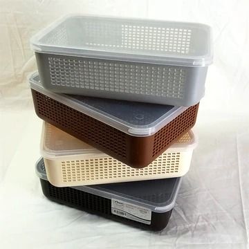 2 Pcs Storage Basket with Transparent Lid