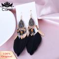 Carat Drop Earrings Ethnic Style Artificial Feather Pendant Earrings. 