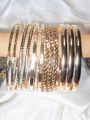 Gold & Silver-Plated Bangle Set of 12 Mix Designs – Stylish, Elegant & Perfect for Any Occasion. 