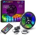 50+50 cm LED Lights for Double rolls Bedroom,  Sync Color Changing,Ultra Long RGB 5050 Led Strip Lights with 20Keys IR Remote for Christmas Room Home Decoration UL Power Supply for Home Room Party TV Bedroom. 