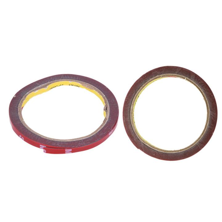 2 Pcs 3Meter Strong Permanent Double Sided Super Sticky Foam Tape Roll for Vehicle Car, Red 6MMx3Meter & Red 10MMx3Meter