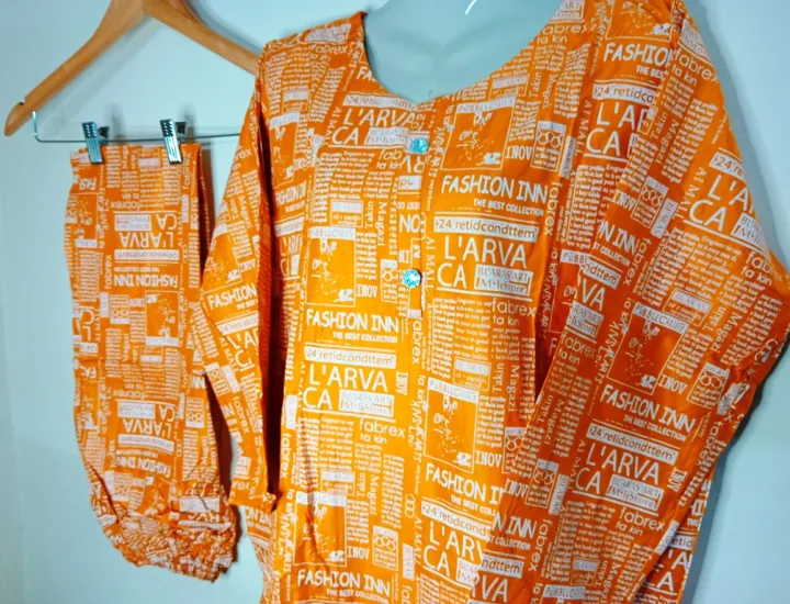 Women's%20Soft%20Linen%20Shirt/Kurtie%20-%20News%20Print%20Design,%20Ready%20to%20Wear%20-%20Image%204