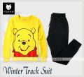 New Arrrival Winnie The Pooh  Printed Tracksuit Thick and Fleece Fabric Sweat Shirt & Trouser For_Boys_&_Girls Track Suit Trendy Fashion Wear. 