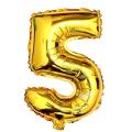 Golden Extra Large Digit 5 (Five)  - 32 Inches Giant Foil Number. 