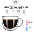 Bistro Heat Resistant Double Wall Glass Coffee Mug - Insulated Clear tea cup set – 1 pc. 