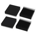 6 x Black Aluminum Radiator Heat Sink Heat Sink 40 x 40 mm x 11 mm. 