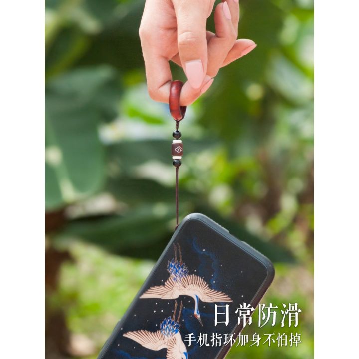 New Luxury Roewood Pendant Phone trap Keychain Anti-loe Anti-drop trap Ring Grip