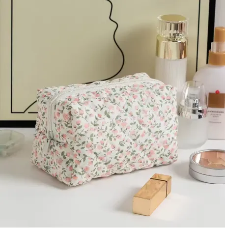 Floral%20Makeup%20Bag%20For%20Girls%20Nylon%20Travel%20Cosmetic%20Pouch%20Toiletry%20Handbag%20Large%20Zipper%20Organizer%20-%20Image%204